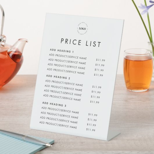 ロゴ価格リストシンプルミニマルミニマリスト 台座サイン (インサイチュ)