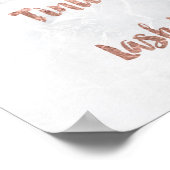 ロゴ価格表タイポグラフィバラ金ゴールド白大理石 ポスター (角)