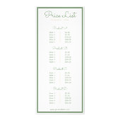 ロゴ価格表付きNeatral sage green beige ラックカード (裏面)