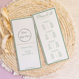 ロゴ価格表付きNeatral sage green beige ラックカード