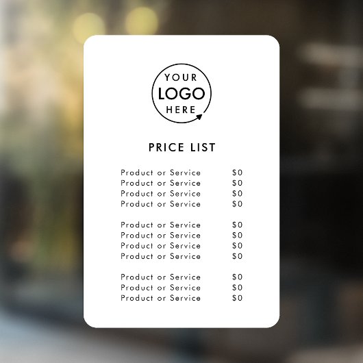 ロゴ価格表 | ビジネス モダン ミニマル 白 ウィンドウサイン