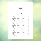 ロゴ価格表 | ビジネス モダン ミニマル 白 ウィンドウサイン (シート3)