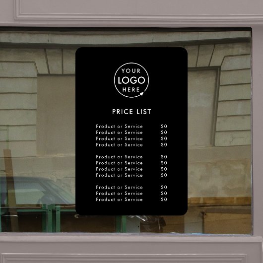 ロゴ価格表 | ブラックビジネス モダン ミニマル ウィンドウサイン