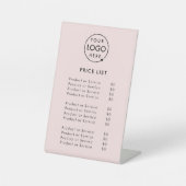 ロゴ価格表 |赤面ピンクビジネスモダン 台座サイン (正面)