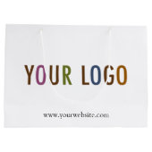 ロゴ入りカスタムギフトショッピングバッグ 12.5インチ ラージペーパーバッグ (裏面)