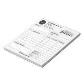 ロゴ入りカスタム請求書フォーム、グレー スモールビジネス ノートパッド (回転)