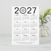 ロゴ入りカスタム2027年デジタルカレンダー | ダウンロード 招待状 (スタンド正面)