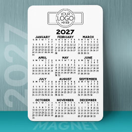ロゴ入りカレンダー2024 基本 黒 白 シンプル マグネット