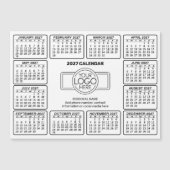 ロゴ入りカレンダー2027年 連絡先マグネット (正面)