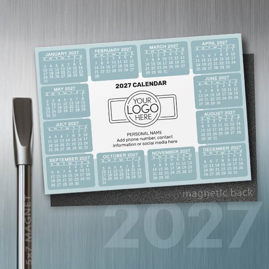 ロゴ入りカレンダー2027年 連絡先マグネット