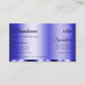 ロゴ入りシマーリーブルーモダングラマラス 名刺 (裏面)