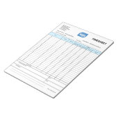 ロゴ入りシンプル従業員勤務時間表ノートパッド ノートパッド (アングル)