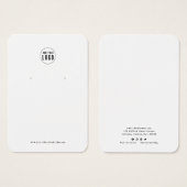 ロゴ入りタイプライター風ピアス陳列カード (正面&裏面)