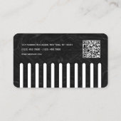 ロゴ入りバーバーのフェイクブラックコーム 名刺 (裏面)