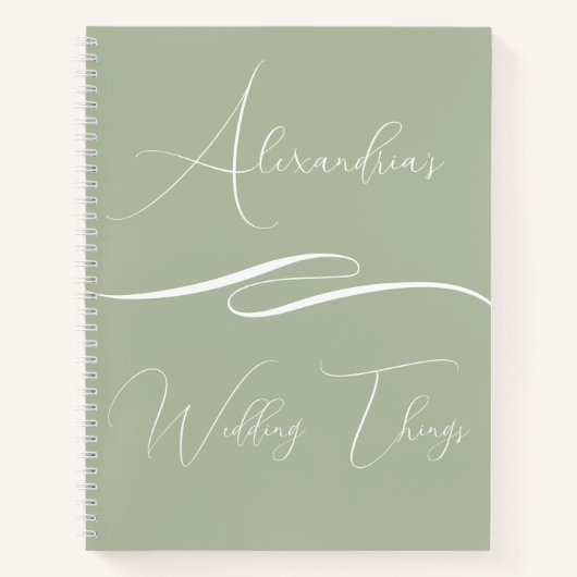 ロゴ入りパーソナライズ ウェディング ノートブック クライアント ギフト (正面)