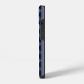 ロゴ入りブラック抽象民族幾何学模様 iPhoneケース (左側面)