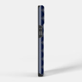 ロゴ入りブラック抽象民族幾何学模様 iPhoneケース (右側面)