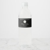 ロゴ入りブラック防水コスメジャー・ラベル ペットボトルラベル (正面)