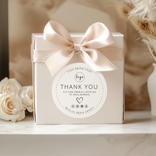 ロゴ入りベージュステッカーご注文ありがとうございます ラウンドシール