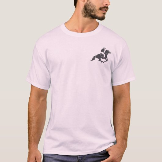 ロゴ入りミニマリストの馬のデザイン Tシャツ (正面)