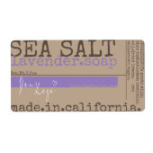 ロゴ入りラベンダーソープ塩製品パッケージ ラベル (正面)