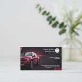 ロゴ入りレッドトラック自動車洗車&コーティングカード 名刺 (スタンド正面)