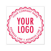 ロゴ入り丸型セルフインキング返送先スタンプ セルフインキングスタンプ (デザイン)