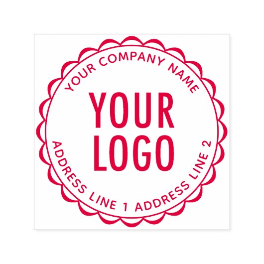 ロゴ入り丸型セルフインキング返送先スタンプ セルフインキングスタンプ (デザイン)