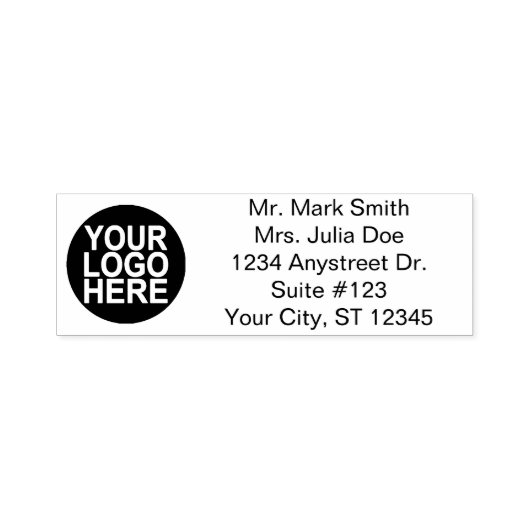 ロゴ入り伝統的なカスタムビジネススタンプ5行 セルフインキングスタンプ (デザイン)