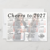 ロゴ入り写真 ホワイトカレンダー 2027 マグネットカード マグネット招待状 (正面)