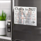 ロゴ入り写真 ホワイトカレンダー 2027 マグネットカード マグネット招待状