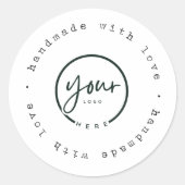 「ロゴ入り手作り | カスタムブランディング ラウンドシール (正面)