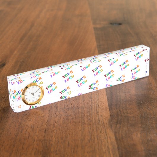 ロゴ入り販促用デスククロック例 デスクネームプレート (側面)
