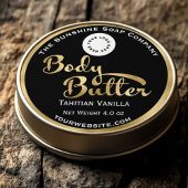 ロゴ入り黒と金箔ボディバター ラベル