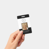 ロゴ入り黒の従業員写真IDセキュリティバッジ バッジ (手持ち)