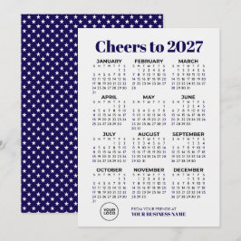 ロゴ入り2027年カレンダー付きビジネス休日カード シーズンカード