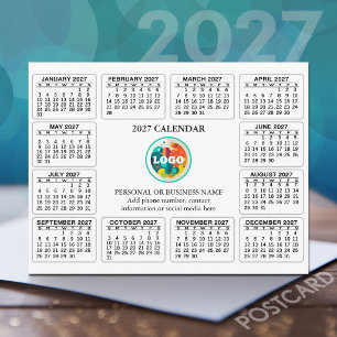 ロゴ入り2027年カレンダー 連絡先情報 ポストカード