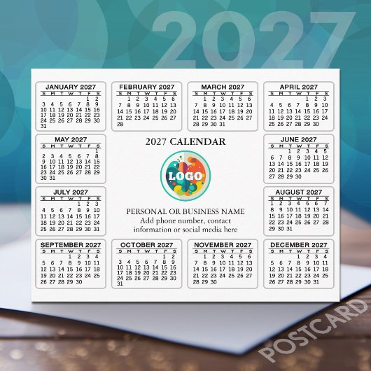 ロゴ入り2027年カレンダー 連絡先情報 ポストカード