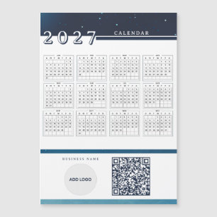 ロゴ入り2027年カレンダーQRコードマグネットカード