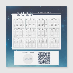 ロゴ入り2027年カレンダーQRコードマグネットカード