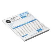 ロゴ入り 青色 領収書 請求書 テンプレート ノートパッド (アングル)