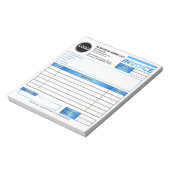 ロゴ入り 青色 領収書 請求書 テンプレート ノートパッド (回転)