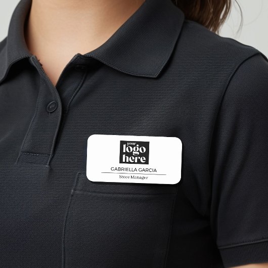 ロゴ入れ可能なモダンなネームタグ 名札