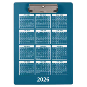 ロゴ入れ可能 2026年 年間カレンダー付クリップボード クリップボード