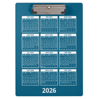 ロゴ入れ可能 2026年 年間カレンダー付クリップボード クリップボード