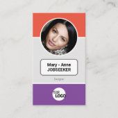 ロゴ円フレームクラシッククリエイティブシーカーピンク 名刺 (正面)