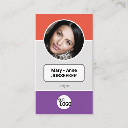 ロゴ円フレームクラシッククリエイティブシーカーピンク 名刺 (正面)