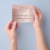 ロゴ再開口毛美しいサロンバラ金ゴールドグリッター チラシ (手)