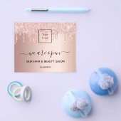 ロゴ再開口毛美しいサロンバラ金ゴールドグリッター チラシ (シングル)