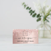 ロゴ再開口毛美しいサロンバラ金ゴールドグリッター 名刺 (スタンド正面)